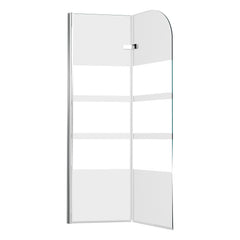 SWANEW Duschwand für Badewanne, 2/3-Teilig faltbar & drehbar Badewannenaufsatz, Duschtrennwand, 6mm ESG Sicherheitsglas Spritzwasserschutz