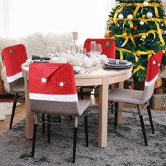 SWANEW 6/12er Set Weihnachten Stuhlhussen, Stuhlbezüge,  stuhlüberzug Stretch