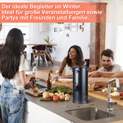 SWANEW Glühweinkocher 10L, 1800W Heißgetränkespender Glühweinkessel Edelstahl Glühweinautomat  mit Zapfhahn Thermostat, Einstellbare Temperatur von 30-110°C