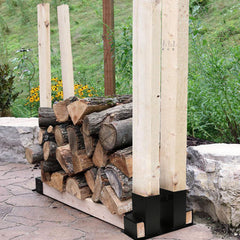 SWANEW Holzstapelhilfe, stabile Holz Stapelhilfe, Brennholz Stapelhilfe, Holzstapelhalter, Kaminholz, Gestell Holz
