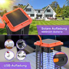SWANEW Solar Insektenvernichter mückenlampe Mit LED-Licht, UV Fliegenfänger Elektrich 4000mAh