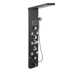 SWANEW 6-in-1 LED Duschpaneel mit Armatur, Edelstahl 304 Duschsäule mit 5 Duschfunktionen, Wandmontage