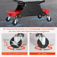 SWANEW Werkstatthocker Rollhocker, Werkstatt Rollsitz, mit Aufbewahrungsbox