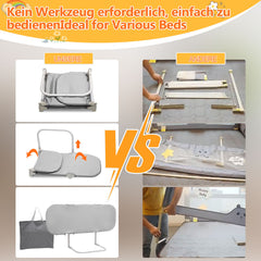 SWANEW 150cm Bettgitter, Klappbar, Kinderbettschutzgitter, Bettschutzgitter,  Rausfallschutz