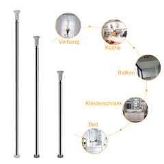 SWANEW Duschvorhangstange sliber ohne Bohren Teleskopstange Duschvorhang Stange 70-260cm