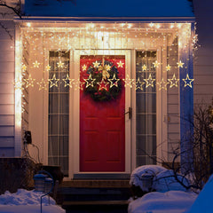 SWANEW LED Lichterkette, Warmweiß Lichterkettenvorhang mit 8 Modi für Innen Außen, IP44 Wasserfest für Weihnachten Garten Party Deko