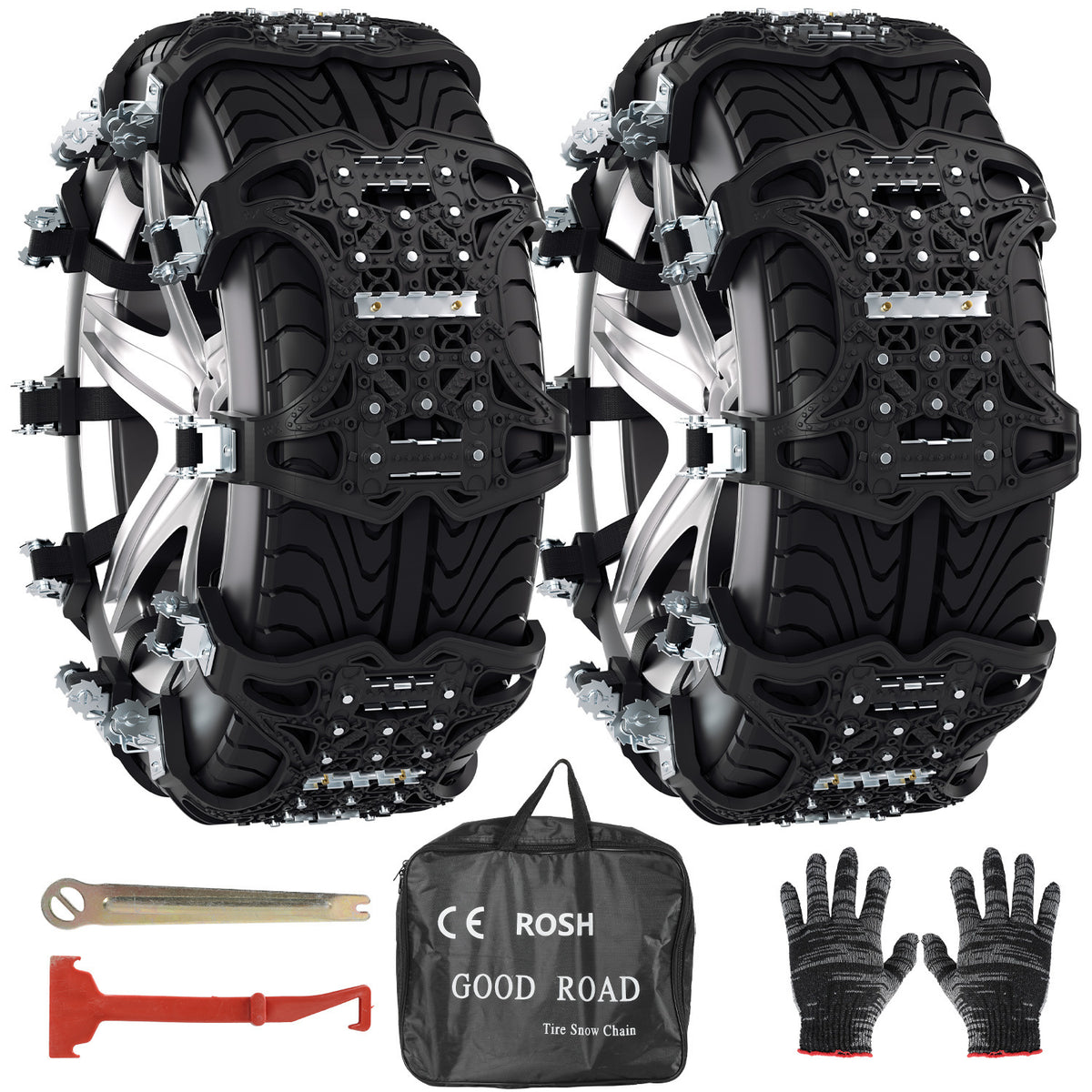 SWANEW 6/12tlg Schneeketten, Auto Anfahrhilfe, Reifenkette Anti-Rutsch