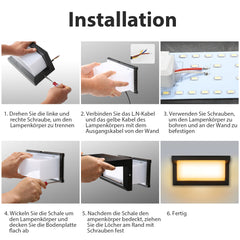 SWANEW LED Wandleuchte 18W LED Wandlampe Sensor Wandleuchte IP65 Außenleuchte mit Bewegungsmelder