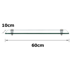 SWANEW Glasablage Glasregal, Glas Wandregal Klarglas mit 8mm ESG Sicherheitsglas und Halterung, Duschregal/Badablage