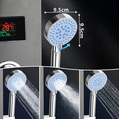 SWANEW LED Duschpaneel, Regendusche Duschsystem mit Temperaturanzeige, 5 Funktionen Duschsäule,Verstellbare Massagedüsen