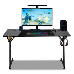 SWANEW Gaming Schreibtisch, 120/140cm Ergonomischer Computertisch