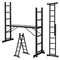 Mehrzweckleiter 4-in-1 Aluminium Leiter 6+6 Stufen