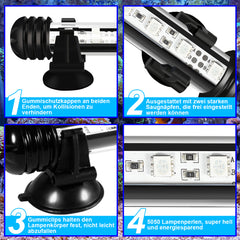 SWANEW LED Aquarium Beleuchtung18cm-112cm Aquarium Lampe RGB Aquariumleuchte