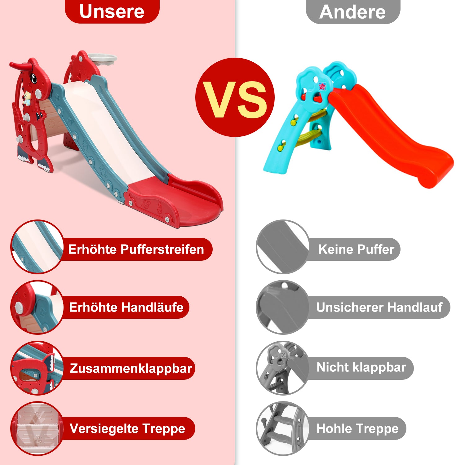 4-in-1 Kinderrutsche faltbar