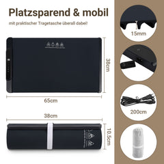 SWANEW Warmhalteplatte Elektrisch, 240W Faltbare Speisenwärmer, mit  Kindersicherung, 65x38 cm