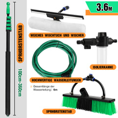 SWANEW Teleskop Waschbürste Teleskopstange 3.6/4.8m Wasserbesen ALU