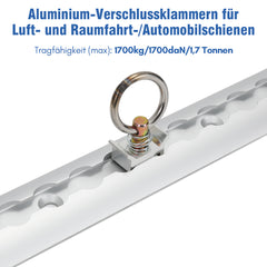 SWANEW Airlineschiene, Aluminium halbrund Airline, Zurrschienen, für Wohnmobile und LKW