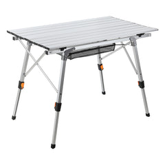 SWANEW Campingtisch Klapptisch Höhenverstellbar, Campingtisch Klappbar, Camping Tisch mit Aufrollbarer Tischplatte und Tragetasche, Aluminiumrahmen