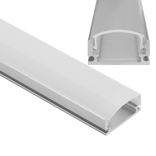 SWANEW LED Aluminium Profil, V-Form/U-Form LED Profil 10x1m, LED Aluminium Leiste Profil, LED-Kanäle für LED Streifen(bis 12.5mm Breit) inkl. Abdeckungen in milchig-weiß, Endkappen, und Montagematerial