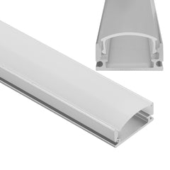 SWANEW LED Aluminium Profil, V-Form/U-Form LED Profil 10x1m, LED Aluminium Leiste Profil, LED-Kanäle für LED Streifen(bis 12.5mm Breit) inkl. Abdeckungen in milchig-weiß, Endkappen, und Montagematerial