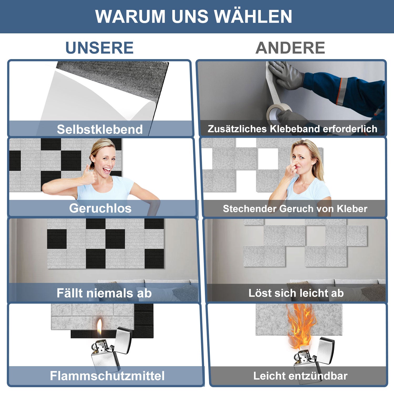 Akustikplatten Selbstklebend Hochdichte Schallabsorber