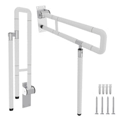 SWANEW Wandstützgriff Toilette, Klappgriff Haltegriff Dusche, Rutschfeste WC Aufstehhilfe Sicherheitsgriff