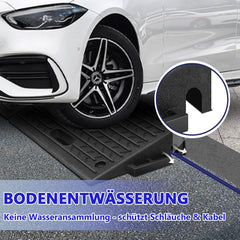 SWANEW Bordsteinrampe Gummi, Auffahrrampe, 2 Stück 10cm Hoch, Schwellenrampe mit Griff