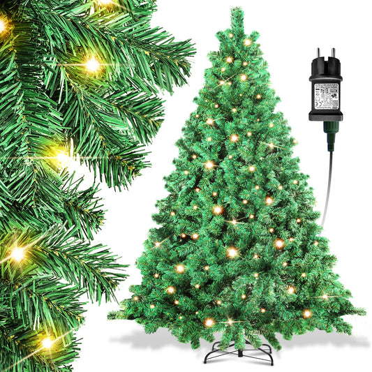 SWANEW Künstlicher Weihnachtsbaum mit Beleuchtung, PVC Automatischer Christbaum, künstlich Tannenbaum
