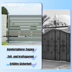 SWANEW Automatischer Flügeltorantrieb, Doppelflügeltorantrieb, Torantrieb Drehtorantrieb Toröffner Drehtoröffner Set Max 6m, 300kg / 3m pro Flügel (50Wx2)
