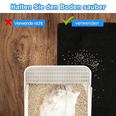 SWANEW Katzenklo Matte, 78 x 60 cm Katzenstreu Matte Waben Design Doppelte Schichte Entwurf Bienenwabe Faltbar Wasserdichte Leicht zu Reinigende Schwarz