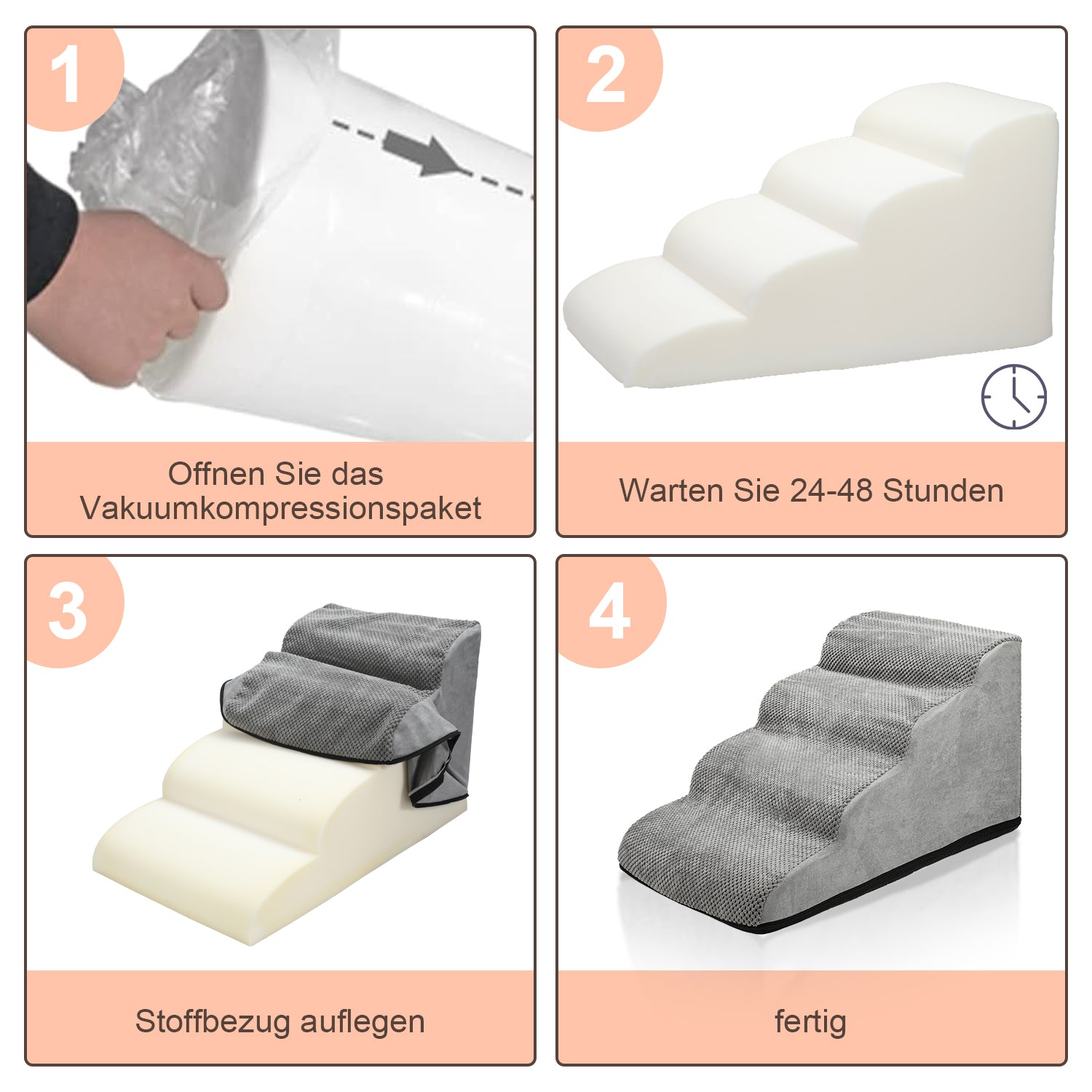 Hunderampe, Hundetreppe, 3/4-stufige