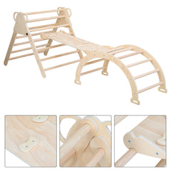 SWANEW Klettergerüst, 3-in-1 Klettergerüst mit Bogen/Rutsche/Dreieck, Indoor Lernspielzeug, Kletterdreieck, Kletterbogen kinderrutsche