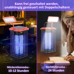 SWANEW Solar Insektenvernichter mückenlampe Mit LED-Licht, UV Fliegenfänger Elektrich 4000mAh