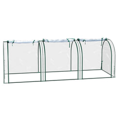 SWANEW Foliengewächshaus Frühbeet Transparent PVC, Gemüse Tomatenhaus Gewächhäuser mit Reißverschluss 270 × 90 × 90cm