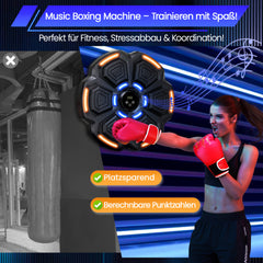 SWANEW Boxmaschine Elektronische Bluetooth Wandmontage mit Handschuhen LED Musik Boxing