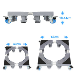 SWANEW Waschmaschinen Untergestell, 41-65cm 8 Füße und 4 Räder,  Verstellbare Waschmaschine Sockel, Podeste & Rahmen für Gefrierschrank