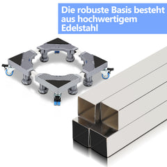 SWANEW Waschmaschinen Untergestell, 41-65cm 8 Füße und 4 Räder,  Verstellbare Waschmaschine Sockel, Podeste & Rahmen für Gefrierschrank