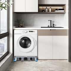 SWANEW Waschmaschinen Untergestell, 41-65cm 8 Füße und 4 Räder,  Verstellbare Waschmaschine Sockel, Podeste & Rahmen für Gefrierschrank