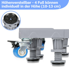 SWANEW Waschmaschinen Untergestell, 41-65cm 8 Füße und 4 Räder,  Verstellbare Waschmaschine Sockel, Podeste & Rahmen für Gefrierschrank