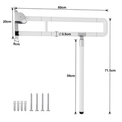 SWANEW Wandstützgriff Toilette, Klappgriff Haltegriff Dusche, Rutschfeste WC Aufstehhilfe Sicherheitsgriff