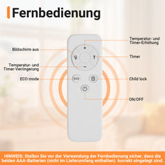 SWANEW Infrarotheizung, 450W  Elektroheizung, Standgerät, Wandmontage