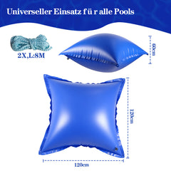 SWANEW Poolkissen Winter, Pool Luftkissen 120 x 120 cm