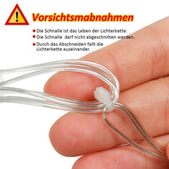 SWANEW LED Lichterkette, Warmweiß Lichterkettenvorhang mit 8 Modi für Innen Außen, IP44 Wasserfest für Weihnachten Garten Party Deko