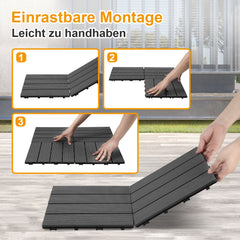 SWANEW WPC Terrassenfliesen, 30x30CM, Gartenfliesen