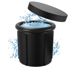 SWANEW Eisbad Eisbaden Tonne 80 cm, Faltbare Badewanne 390L,  Kältetherapie Set mit 5 Isolierschichten, Aufblasbare Eistonne-Set für Zuhause