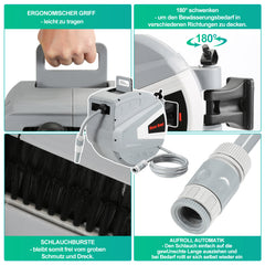 SWANEW Schlauchtrommel Wasser, 20-30m Schlauchaufroller Wandmontage, Gartenschlauch