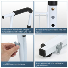 SWANEW Mobile Toiletten Aufstehhilfe, Toilettengestell mit Ablagekorb, Höhenverstellbar WC Stützgestell, Toilettenstützgestell für Senioren, Deaktiviert, Schwangere