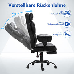 SWANEW Bürostuhl Chefsessel, Gaming Stuhl, Ergonomischer Schreibtischstuhl mit Lendenkissen