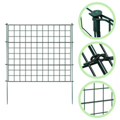 SWANEW Teichzaun Gartenzaun Metall Steckzaun Set – Gitterzaun Zaunelemente für Garten, Teichschutz & Freigehege, wetterfester & flexibler Gartenzaun