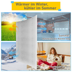 SWANEW Isolierfolie 1M X 10M Reflexionsfolie Heizung 10㎡ thermofolie Alu-Luftpolsterfolie Dämmfolie Isolierung